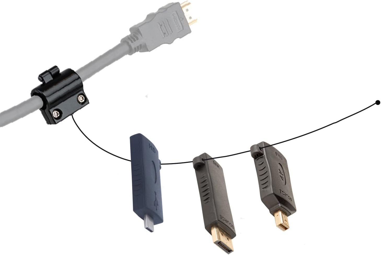 Liberty Patented HDMI 4K Adapter Ring with DisplayPort, Mini DisplayPort & USB-C adapters for Device connectivity for Conference Rooms. PC, Laptop, iPad, MacBook, Galaxy, Chromebook