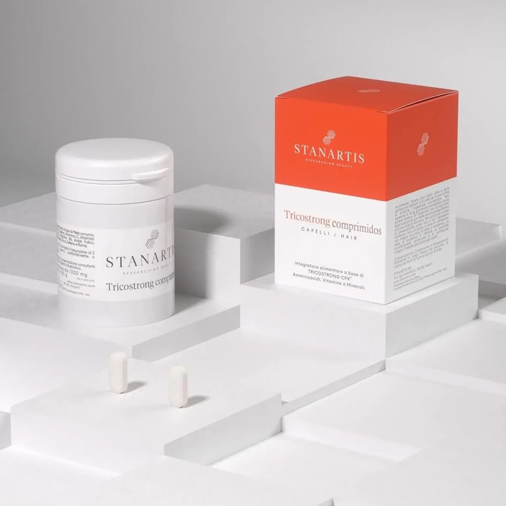 Stanartis Suplemento Anticaída Capilar Nutricum con Tricostrong CPX, Biotina y Zinc – Hombres y Mujeres, Crecimiento y Fortalecimiento del Cabello – 30 Comprimidos de 1000 mg - Made in Italy