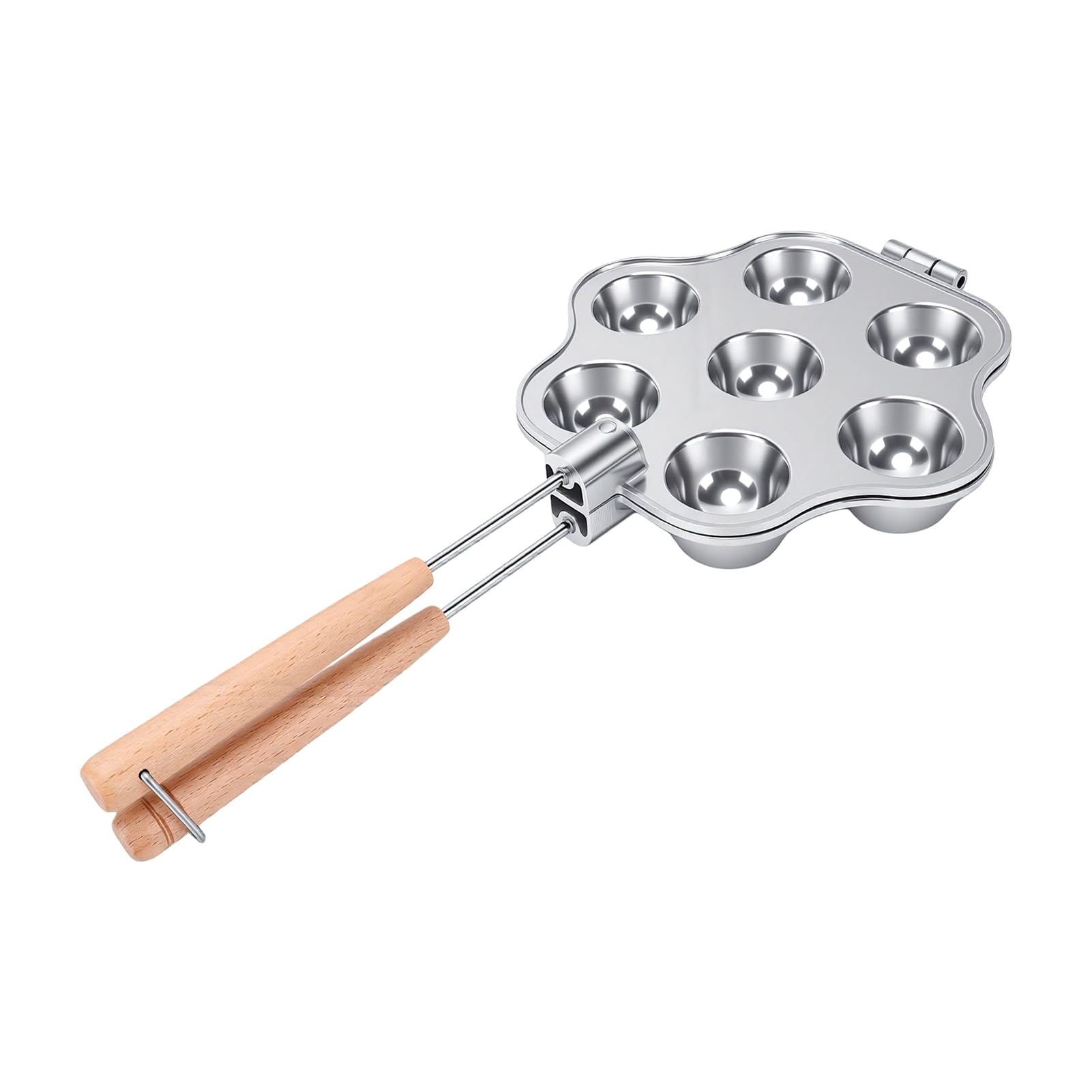 Jiawu Moule à Biscuits à Tartes Ouvertes, Alliage d'aluminium Antiadhésif, Répartition Uniforme de la Chaleur, Facile à Nettoyer, Moule à Biscuits à Tartes Ouvertes, 21x43,5 Cm, avec Poignées en Bois