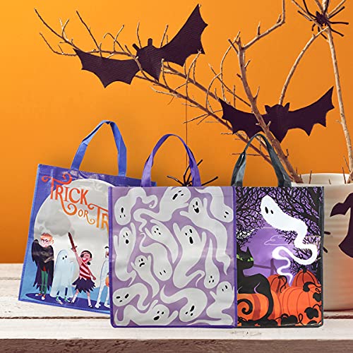 Joyin 12 Halloween Large Treat Goody Tote Bags 17” X 15” For Halloween Trick Or Treat Candy Bags, Gift Goodie Bags, School Classroom Bags, Party Favor Supplies #TOP4