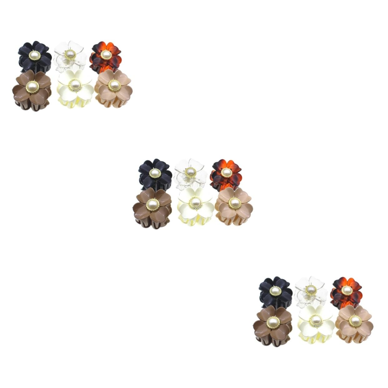 3 Set Di Fermagli Per Da Donna Fermagli Per A Forma Di Fiore Fermagli Per Coda Di Cavallo Piccole Mollette Per Sottili 6 Pezzi * 3