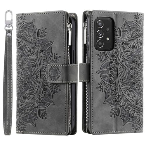 Étui en cuir Samsung Galaxy A54 A34 Coque à rabat élégante gris