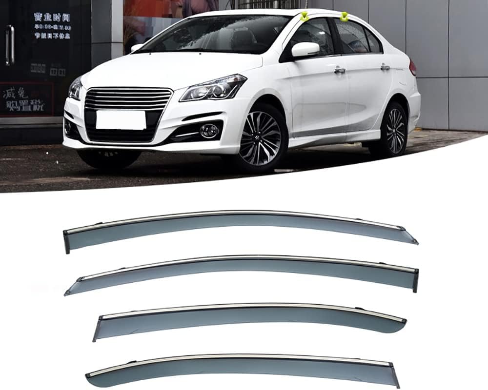 PANXUC Car Wind Deflectors for Suzuki Alivio 2015, Side Window Wind Rain Deflector Window Visor Sun Rain Guard Smoke Guards