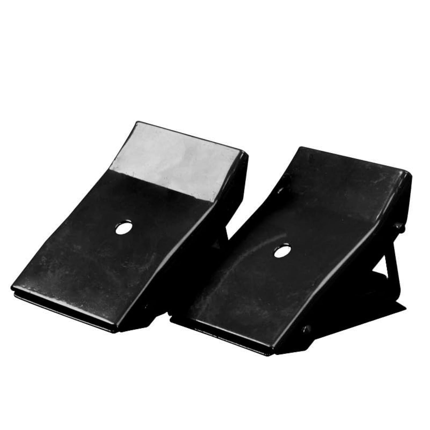 THE WHITE SHOP 2 Pack Red Steel Wheel Chock Foldable Tire Stop for Car(black/red) (Color : Black)