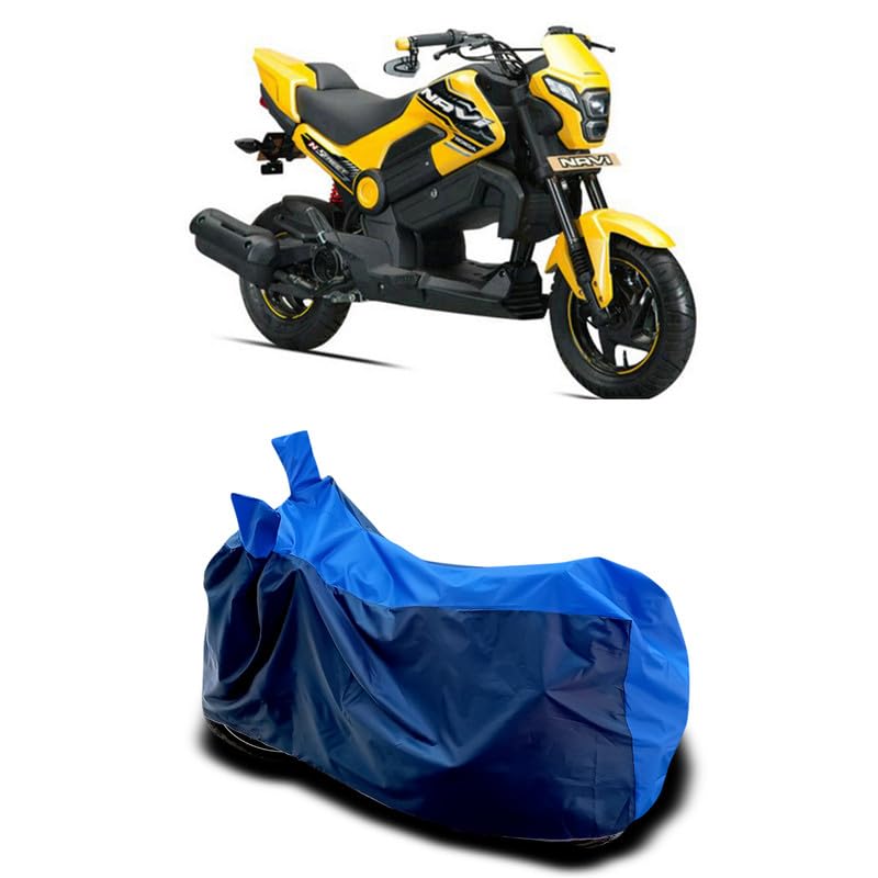 Image of DUFFEL-Two Wheeler Bike Body Cover Compatible for Navi Bs6 Heat Protectio /UV-Rays /Birds Dropping /DustProof /Waterproof All Variants [Nevay Blue]