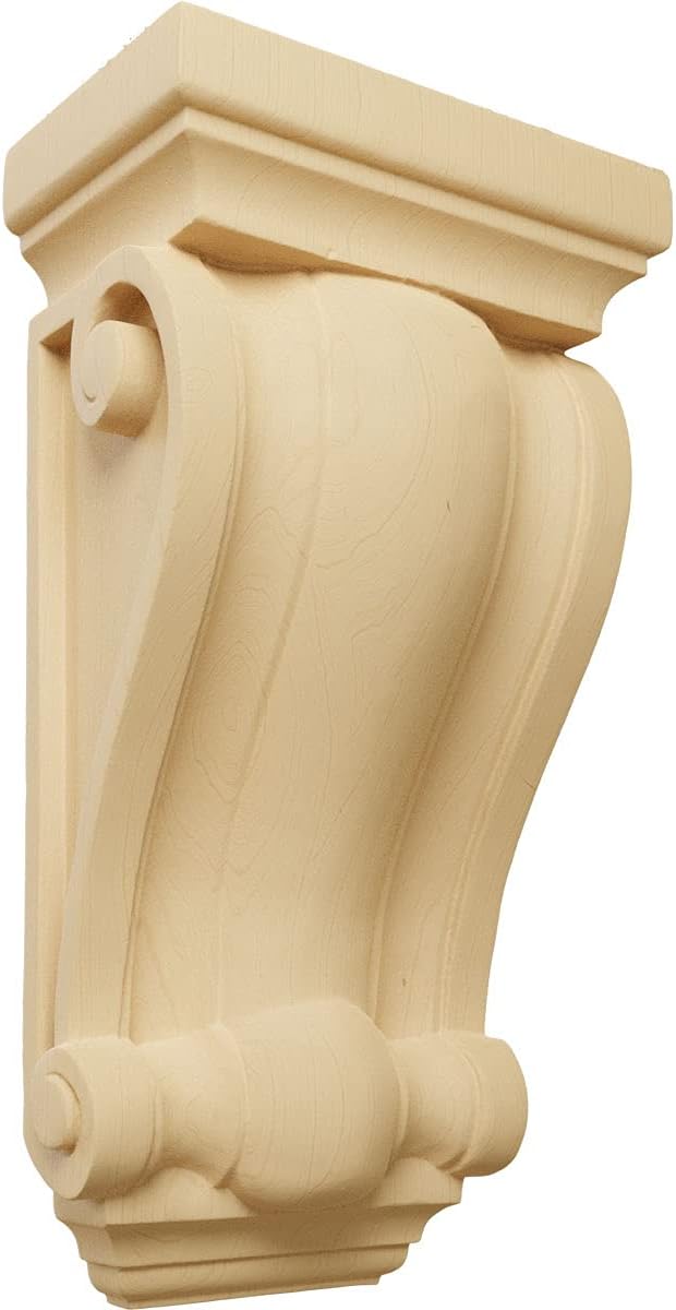 Ekena Millwork CORW04X02X07CORO Cole Pilaster Wood Corbels, 4"W x 2 1/2"D x 7 1/2"H, Red Oak