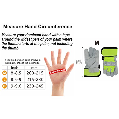 Kim Yuan Leather Work Gloves, Anti-Slippery & Dirt-Resistant, Perfect For Gardening/Construction/Motorcycle, Men&Women M/L/Xl (M) #TOP6