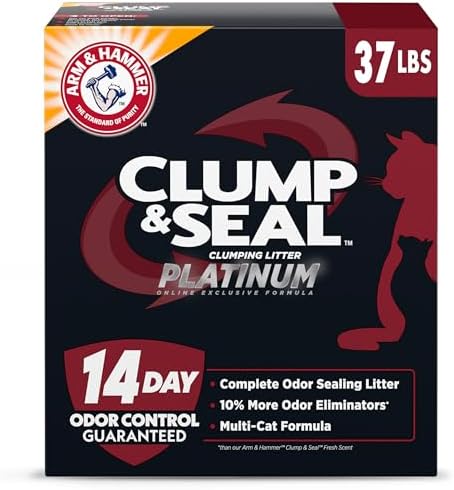 ARM & HAMMER Clump & Seal Platinum Cat Litter, Multi-Cat Clumping...