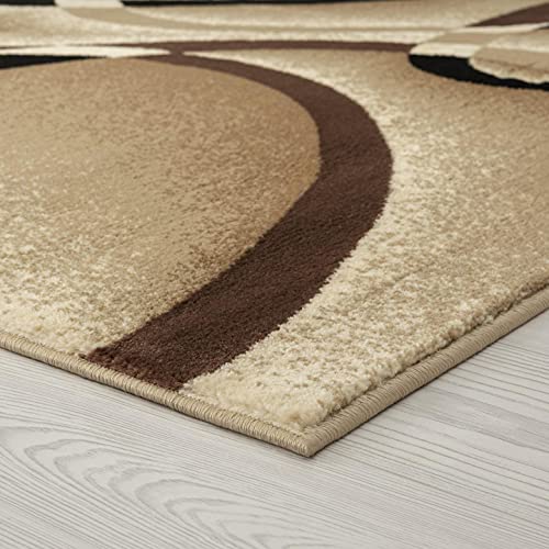 Luxe Weavers 2305 Geometric Abstract Beige 9x12 Rugs for Living Room