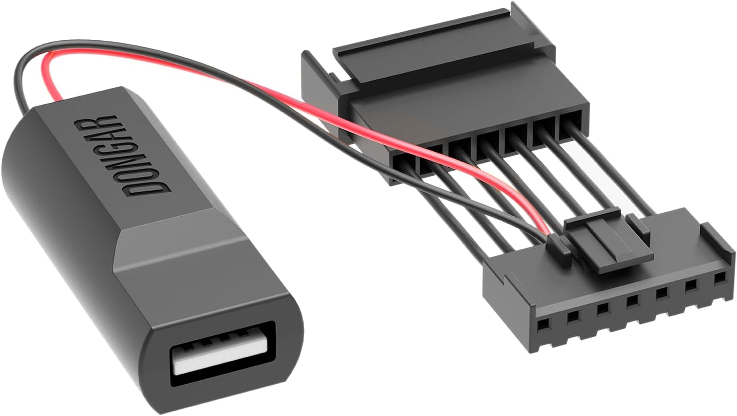 Dongar Dashcam Power Adapter (7-pin Type B) for Select Economy Mirrors. Compatible w/Select Nissan, Mitsubishi, Toyota, & More. Connects to Rearview Mirror, Built-in USB Power Source, Easy Install