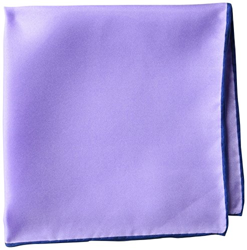 BUTTONED DOWN Men's Classic Silk Hand Rolled Pocket Square, solid Light Purple, One Size