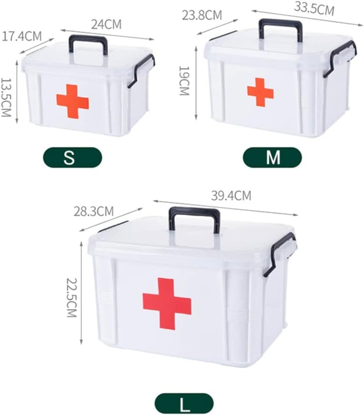 WQNBおしゃれな大容量救急箱 2 層タイプで家庭用薬品整理ボックスとして最適 屋外防災収納ボックスにも対応 小物入れとしても活用可