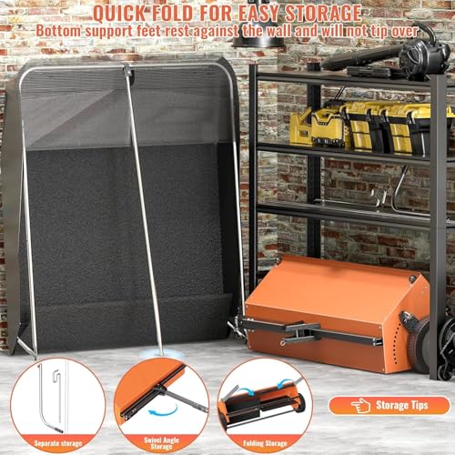 50\" Tow Behind Lawn Sweeper,Pull Behind Lawn Sweeper,with 26 cu. ft. Large Capacity Leaf Collector,Adjustable Sweeping Height for Yard, Lawn, Farm