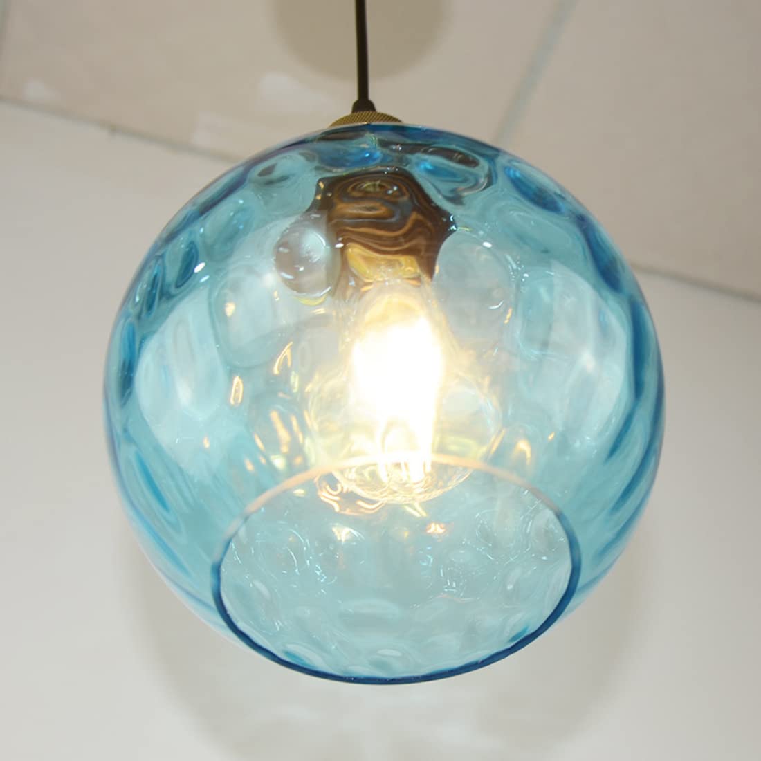 Amazon.co.jp : 北欧 LED ペンダントライト 3灯 ブルー 水紋
