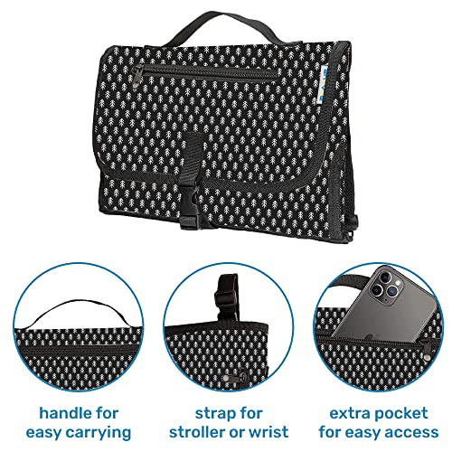 Enovoe Portable Diaper Changing Pad For Baby - Convenient, Durable, Waterproof Travel Changing Mat With Built-In Head Pillow For Your Infant - Black Arrow Design #TOP1