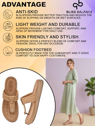 Image of Extra Soft Women's Comfortable Highcushioned Doctor Slippers|Flip-Flops Fashionable Casual & Stylish|Lightweight & Breathable Chappals|Outdoor Sandals Ladies&GirlsBB928
