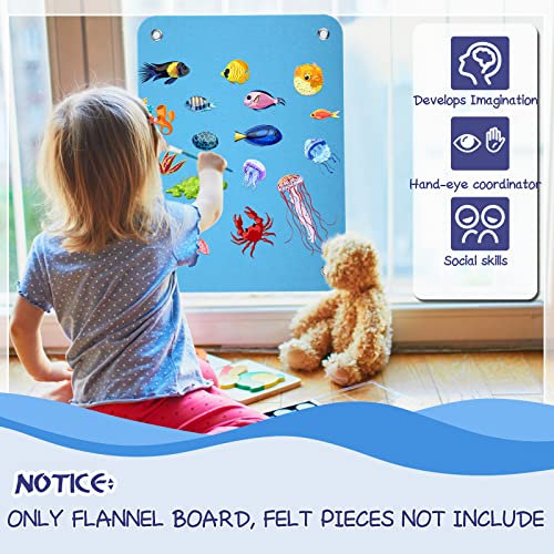 Yunsailing 4 Pieces Felt Board for Toddlers Classroom Flannel Board Stories for Preschool Homeschooling, Kids Felt Story Activity Wall Hanging Children Birthday Gifts, 11.8 x 15.75 Inch (Blue) - Image 5