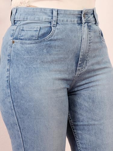 Image of Miss Chase A+ Women's Wide-Leg High Rise Regular Length Stretchable Denim Jeans