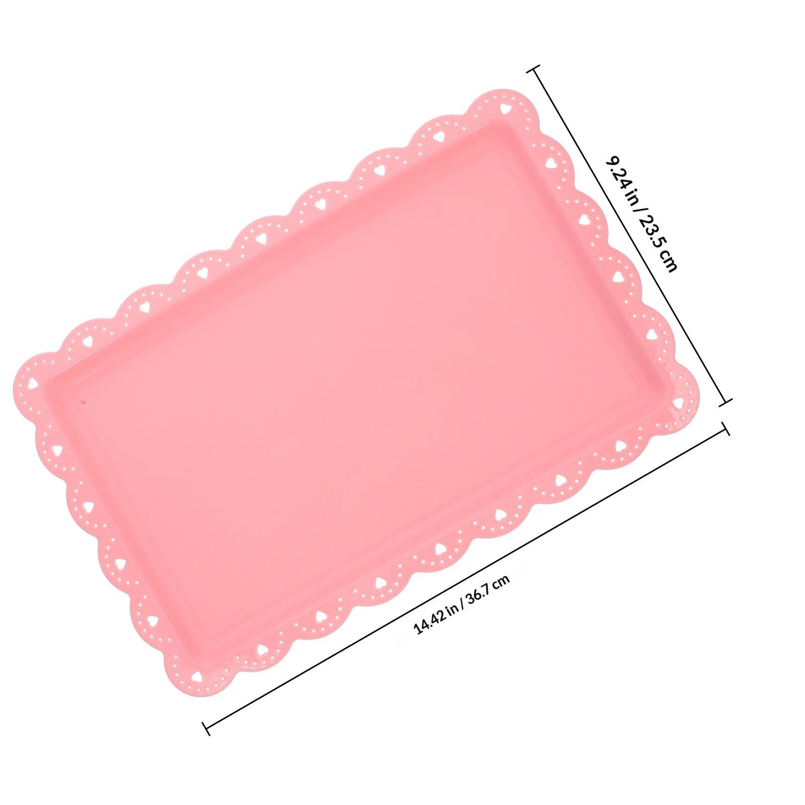 jojofuny Plateau de Service Rectangulaire Rose en Pp, Lot de 8 Pièces