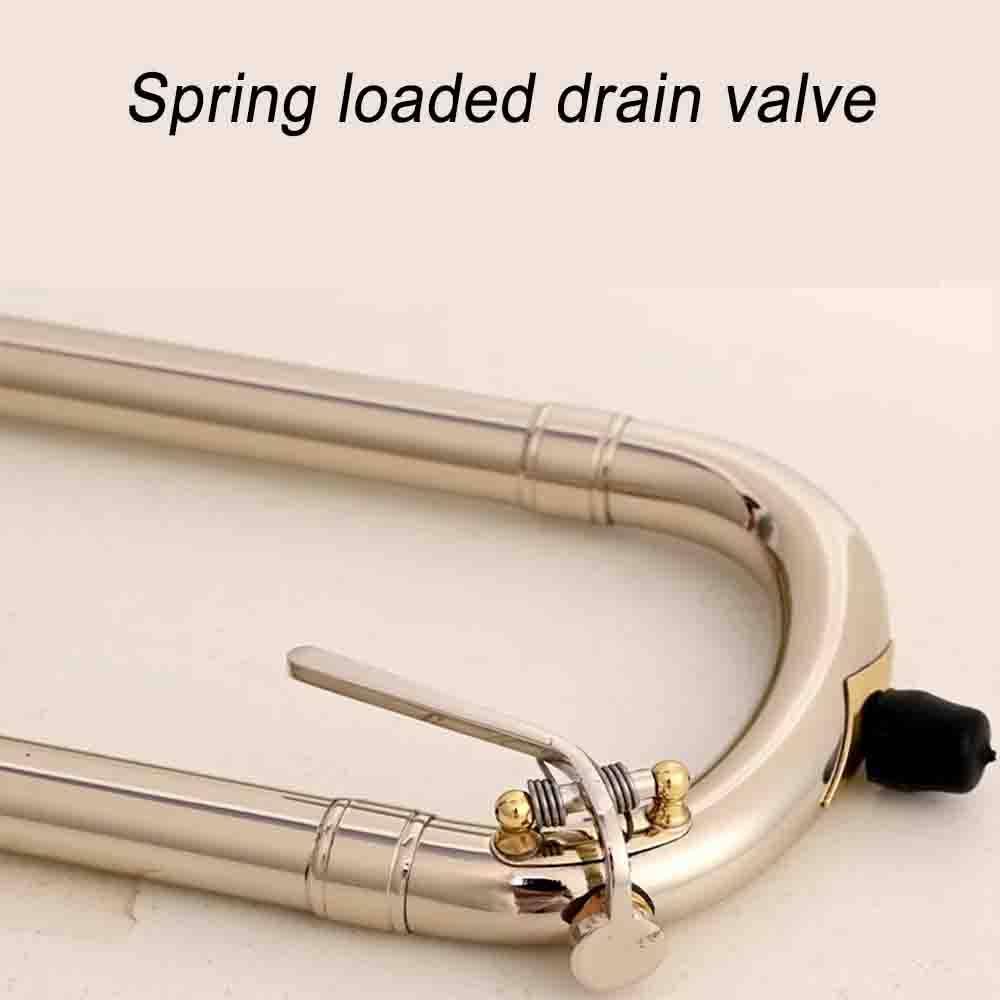 Classic Trombón alto para principiantes,en tonalidad de mi bemol y si bemol, instrumento de metal lacado,trombón alto en mi bemol,Incluye estuche, boquilla, guantes y paño de limpieza