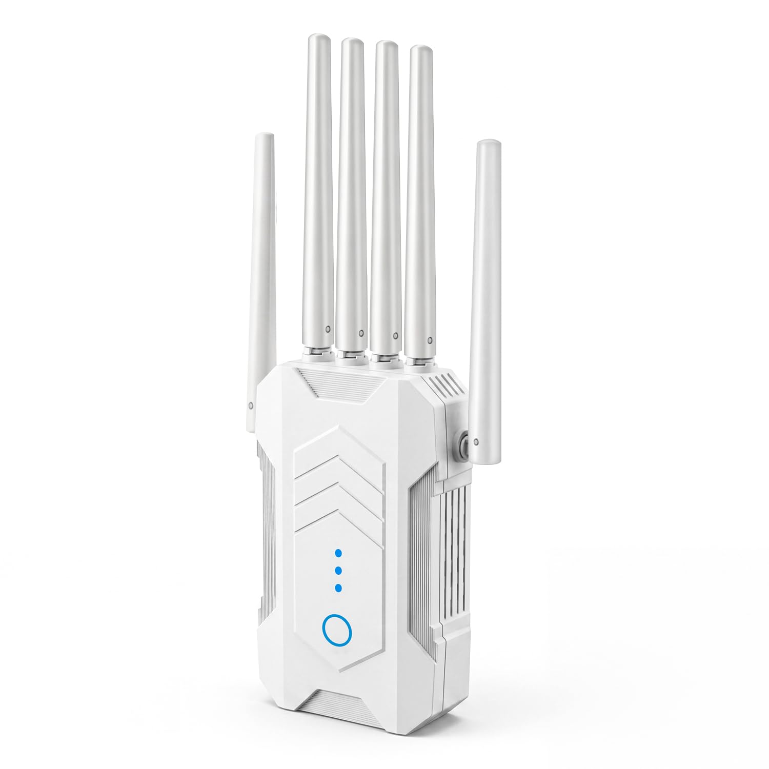 WLAN Repeater mit 6 Antennen, 1200 Mbit/s WLAN Verstärker Dual-Band 5GHz/2.4GHz mit Ethernet-Port, WLAN-Extender unterstützt 64 Geräte, Modi (Repeater, AP), Abdeckung bis zu 300 m², für Zuhause und Bü