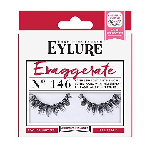 Eylure Exaggerate False Lash, Style No. 146, Reusable, Adhesive Included, 1 Pair