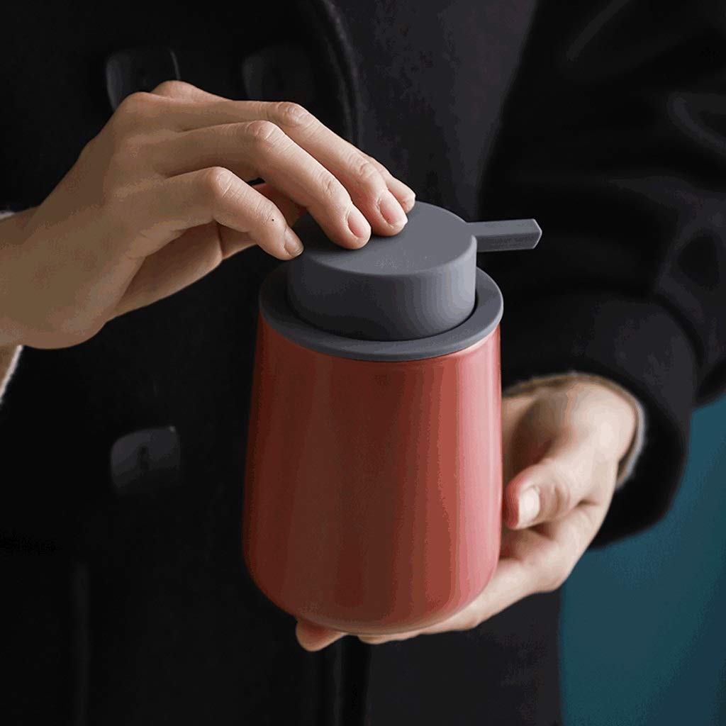 Seifenspender für die Arbeitsplatte, 344 ml, Keramik-Seifenspender, nachfüllbarer Seifenspender für die Arbeitsplatte für das Badezimmer, Lotionspender, Seifenspender (schwarz)