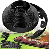 YUYIUS Landscape Edging Border - 1.5”x40’ Garden Edging Border with 40 Stakes, No Dig Lawn Edging for Landscaping for Garden Bed, Thickened Top Edge Flexible Flower Bed Border Edging for Outdoor
