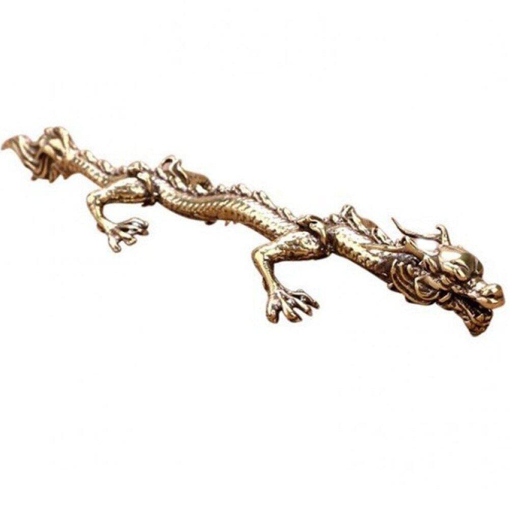 Sanfly Vintage Copper Chinese Dragon Statue Small Ornaments Brass Animal Miniature Figurines Desk Decor