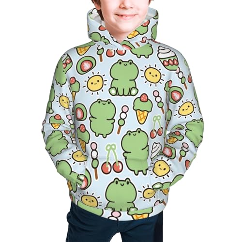 Cute Frog and Dessert Kid Hoodies Boys Sweatshirts Girls Pullover with Pocket3