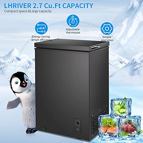 Lhriver Chest Freezer, Quiet Compact Freezer With 7 Temperature Settings, Removable Basket For Home/Office #TOP1