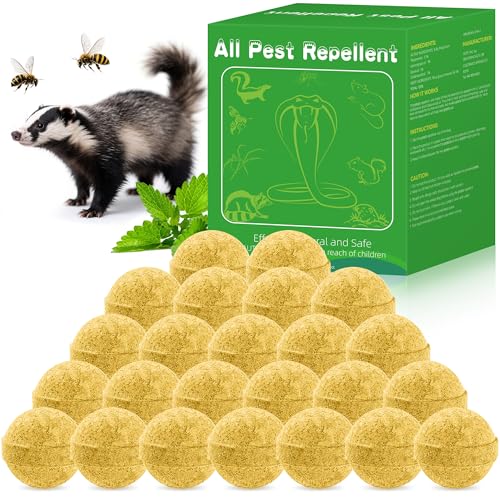 24 Pack Skunk Repellent - Natural Raccoon Repellent Balls for Yards, Gardens, Keep Raccoon Away with...