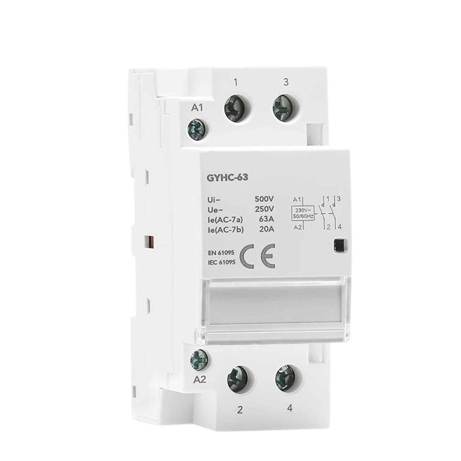 QNEZIQTMH 2P 40A 63A 2NO or 2NC or 1NO1NC Modular Contactor DIN Rail Mount AC220V 230V Automatic(2p 63a 1no1nc 220v)