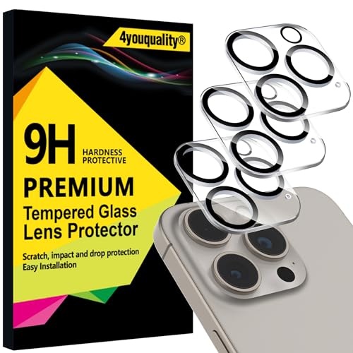 Image of 4youquality Back Camera Lens Protector for - 1 Pack | 9H Tempered Glass Camera Guard | Military-Grade Protection, Ultra Clear HD, Bubble-Free Easy Installation, Case Friendly Design (iPhone 15 Pro)