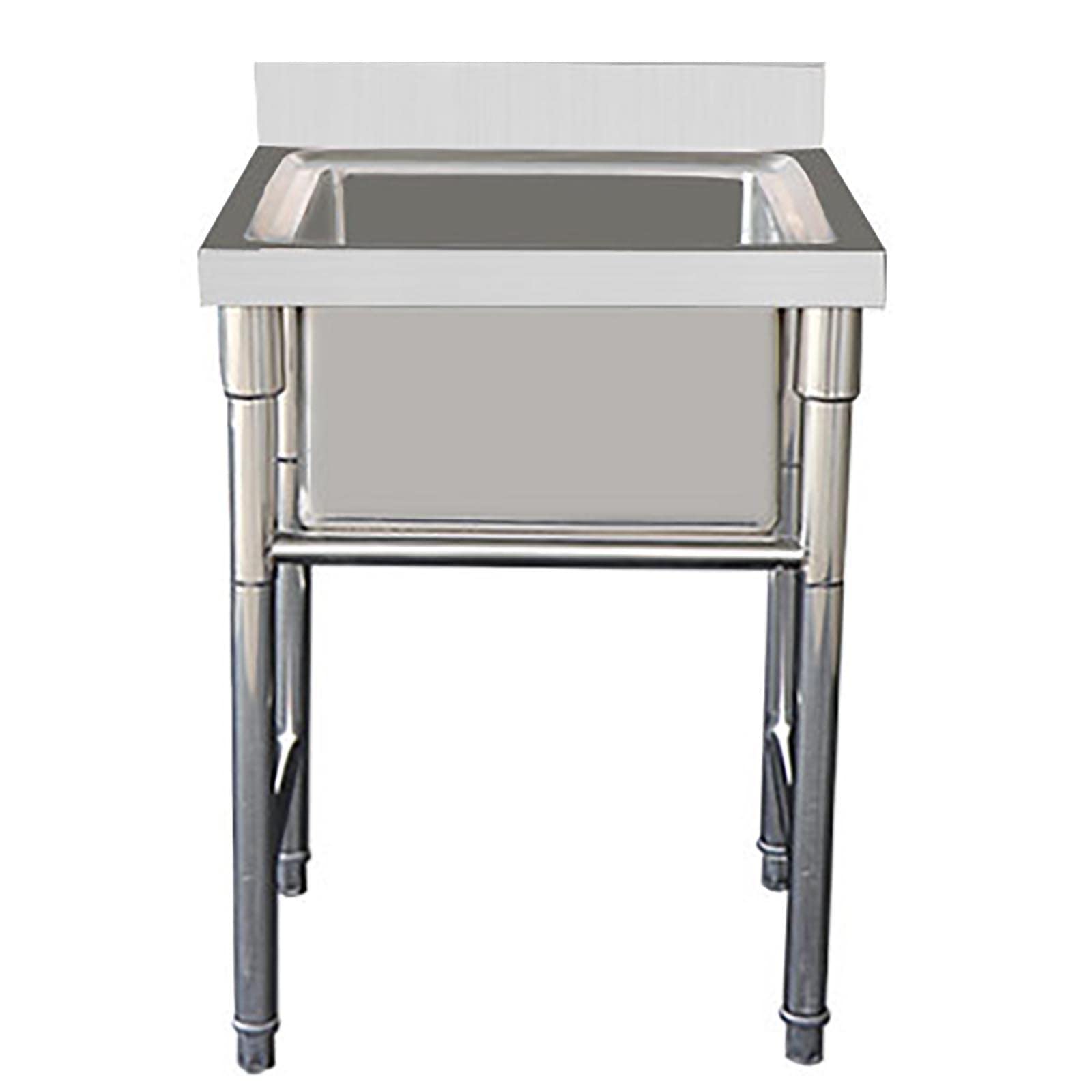 JATIBOSHNon-stick Ash Drop In Workstation Kitchen Sink, Single Bowl 1-Hole Stainless Steel Tomount Kitchen Sink With Integrated Ledge And Accessories, Workstation Sink for Restaurant, Workshop