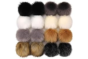 Tengsen: 16-Pieces of 4.7" DIY Faux Fur Pom Poms