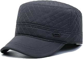 FASHIXD Winter Hats with Earflaps for Men Military Cadet Hat Baseball Cap Hunting Trapper Hat for Cold Weather Grey