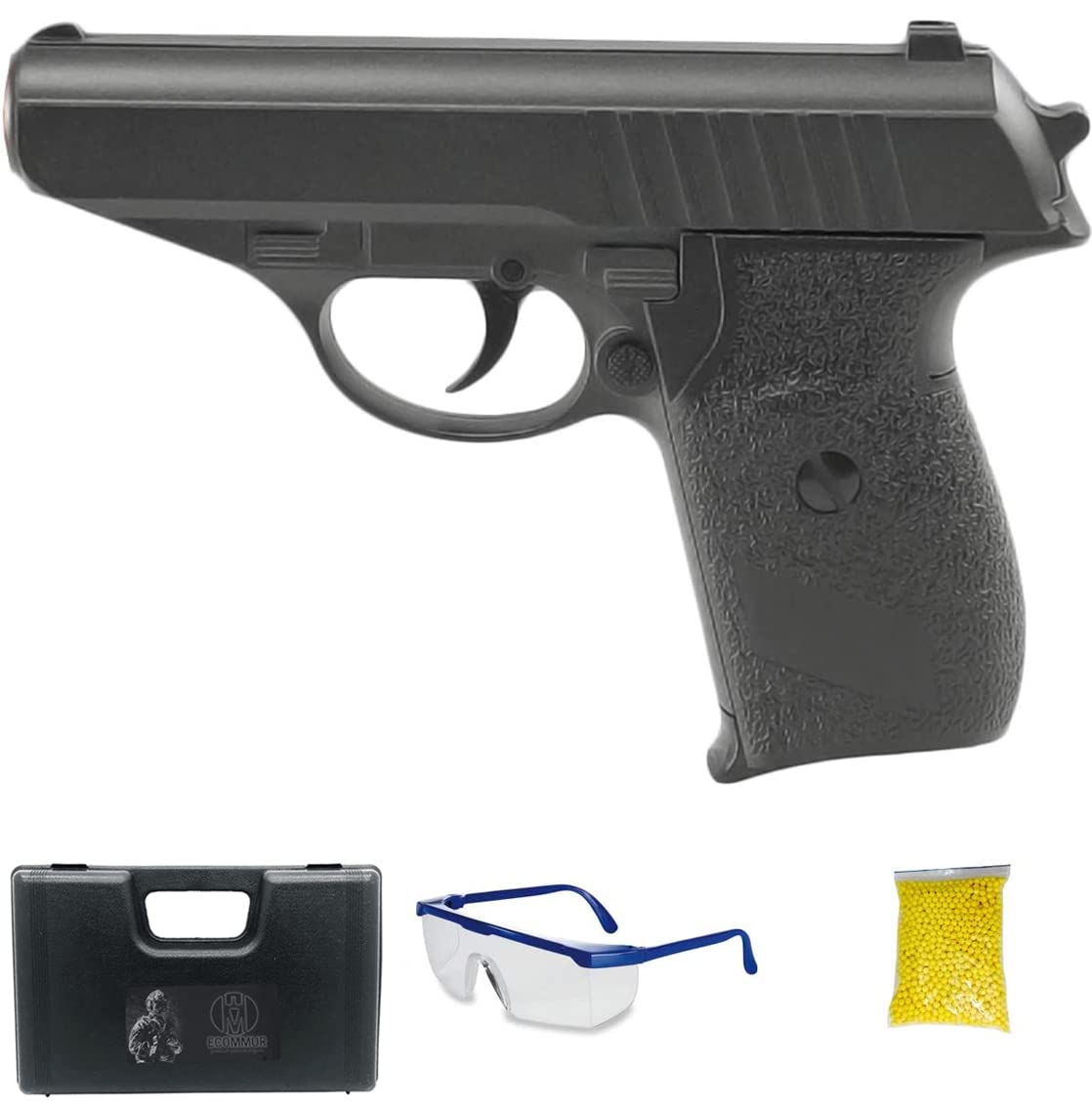 Galaxy G9 Bicolor (Molla) | Pistola Airsoft Calibro 6mm + valigetta + munizioni sfere in PVC (Potenza: 0,37 joule