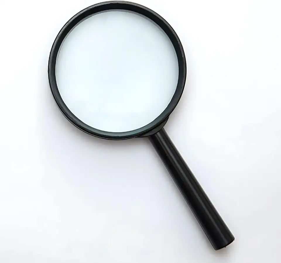 Lupa de Mão com Lente de 75mm, Cabo Anatômico, para Leitura Estudos e Hobbie