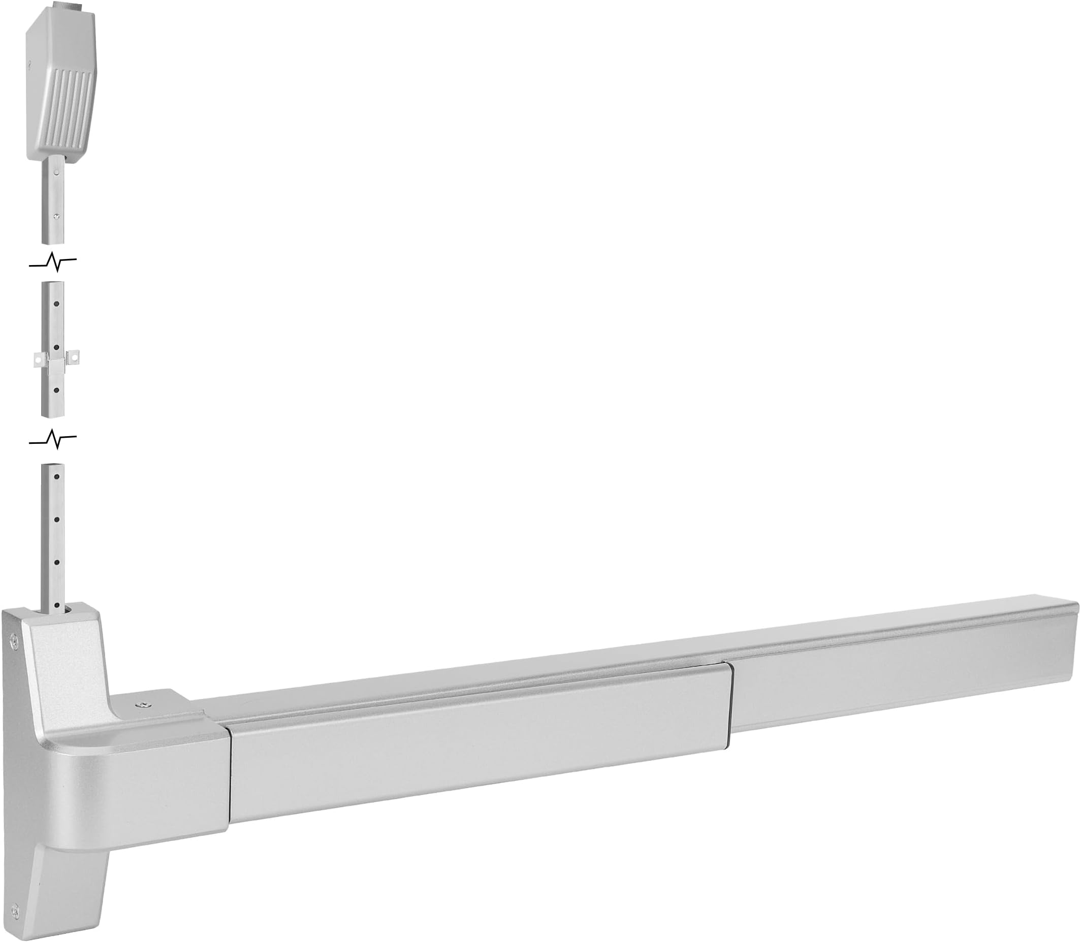 IRONWALLS Commercial Surface Vertical Rod Push Bar Exit Device, Stainless Steel Panic Bar Door Locks