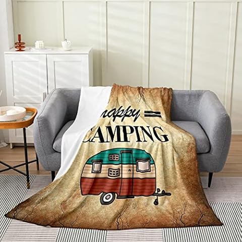 jejeloiu Camper Fleece Throw Blanket Cover