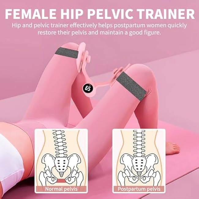 Thigh Master 2025 Upgraded,Inner Thigh Exerciser,Pelvic Floor Exercise Devices, Kegel Exerciser for Women with Resistance Band and Back Training Rope - 3 Strength Levels and LED Counting Display