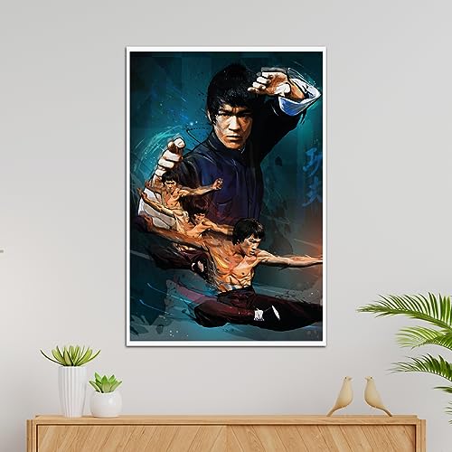 Image of TenorArts Bruce Lee Poster MMA Fighter Fan Art Print Wall Poster with Thick 300 GSM Matt Finish Paper (18inches x 12inches)