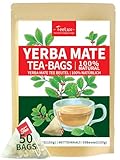 TeeLux Yerba Mate Tea Bags 50 Count, Pure Natural Argentine Yerba Mate, Rich Flavor with 3g/Bag, Biodegradable Tea Bag
