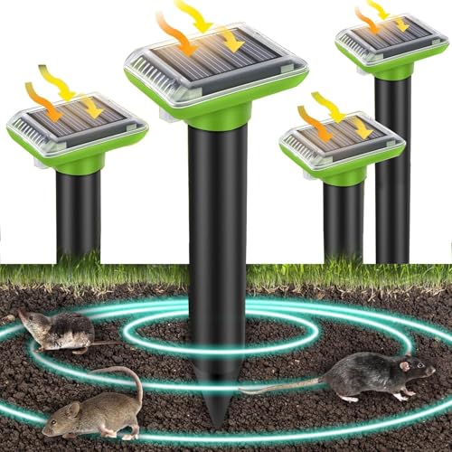Preisvergleich Produktbild Solar Mole Repeller Vole Repeller,Solar Maulwurfschreck,Maulwurf vertreiber,Ultraschall Maulwurfschreck für Vertreiben Wühlmäuse,wühlmäuse vertreiben,Maulwürfe vertreibens,Wühlmausschreck-4 Stück