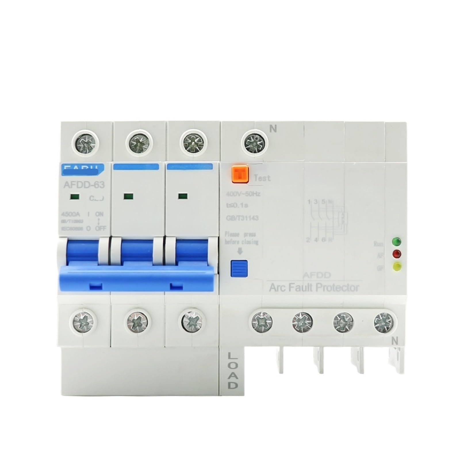 AFDD-63 220V 3P+N Fault Arc Protector Circuit Breaker Short Protection Overload Leakage(25a,1P+N)
