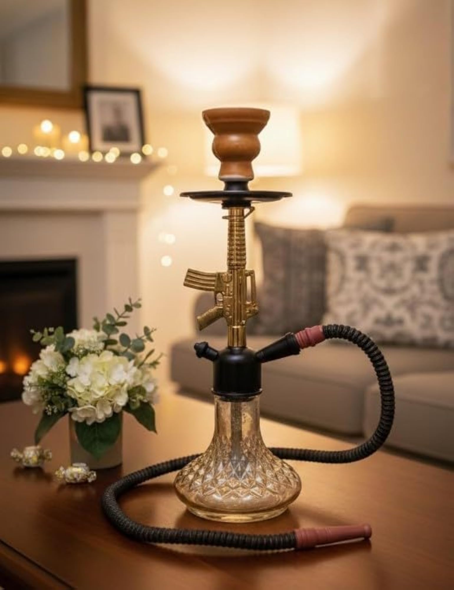 Golden Gun Hookah Set