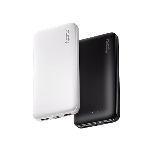 Miady 2-Pack Portable Charger Slim 10000mAh Power Bank Travel Battery Pack