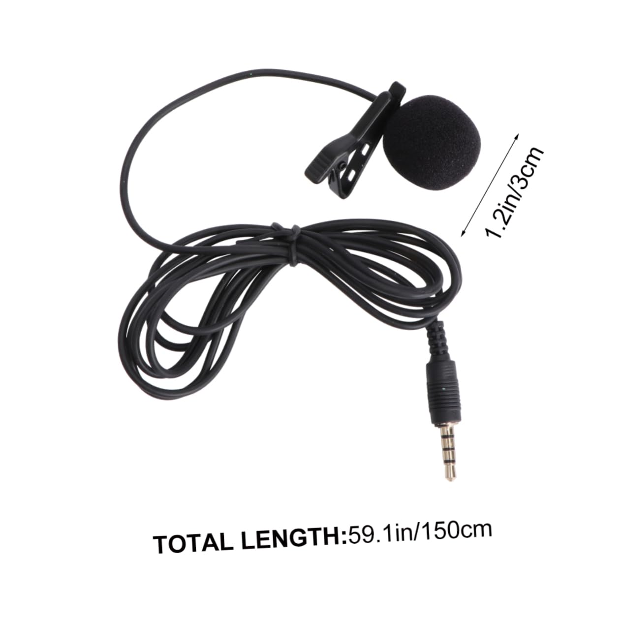 Toddmomy Mini Metal Clip Lavalier Condenser Mic for Mobile Phone Camera and Laptop Wired Black for Video Meetings and Song Recording