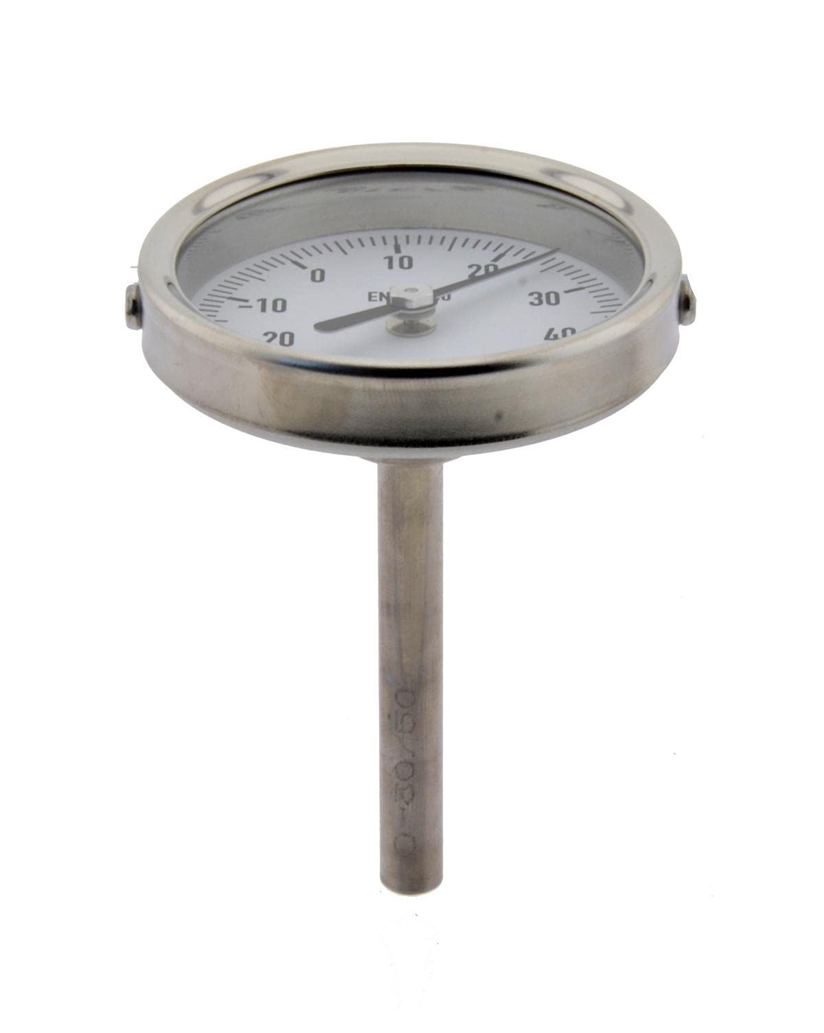 WIKA Bimetallthermometer, waagerecht Ø 63 | 0 bis +160°C | 200mm | Edelstahl Thermometer